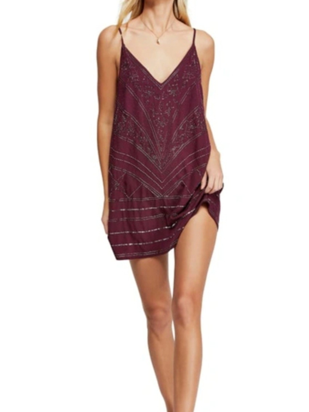Make A Move Mini Slipdress In Plum